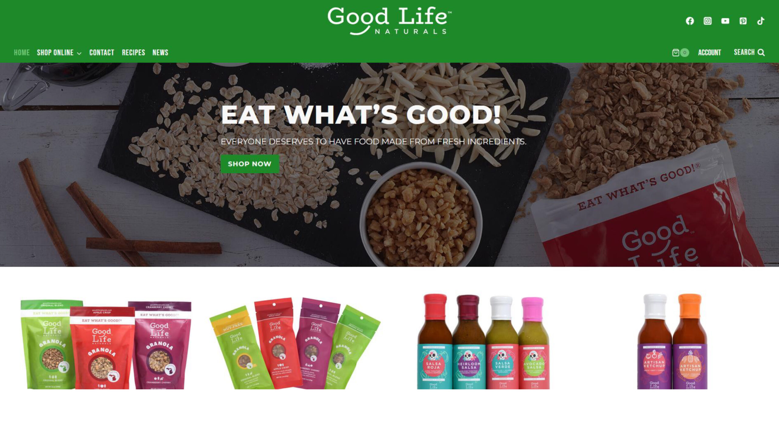 Resume and Website Good Life Naturals